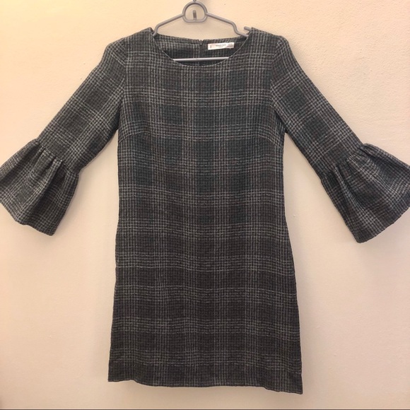 Mango Grey Bell Sleeve Dress - Picture 3 of 4